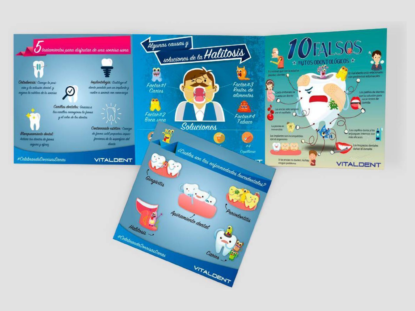 Piezas de la campaña infográfica de Vitaldent